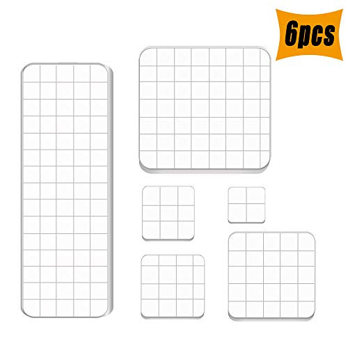 6 PCS Acrylic Stamping BlocksClear Stamp Block with Grid LinesAcrylic Blocks Set for DIY CraftsScrapbooking