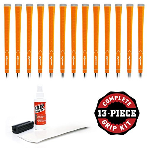 Karma Neion II Grip   Orange   13 pc Golf Grip Kit  with Tape Solvent Vise clamp