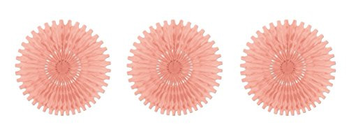 Beistle 55293-BP 3 Pieces Tissue Fans, 25", Blush Pink