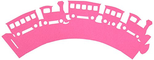 All About Details Taffy Pink Trains Cupcake Wrappers, Set of 12