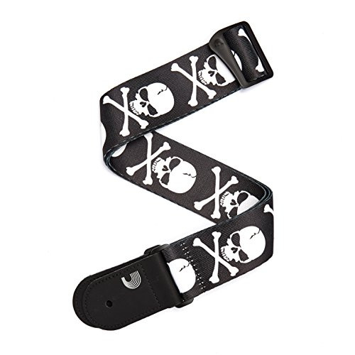 Planet Waves Woven Guitar Strap Skull   Crossbones