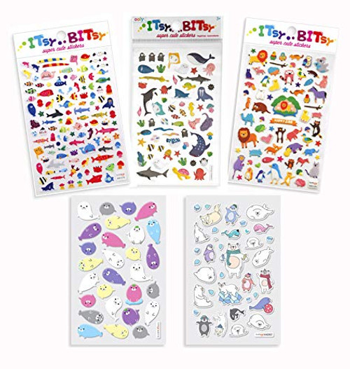 OOLY Itsy Bitsy Stickers Bundle Pack A Little Sea Life Marine Friends Arctic Antics Slippery Seals Happy Zoo OOLY Itsy Bitsy Stickers Bundle Pack A Little Sea Life Marine Friends Arctic Antics Slippery Seals Happy Zoo