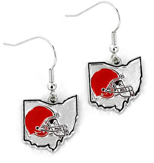 NFL Cleveland Browns Home State Design Earrings NFL Cleveland Browns Home State Design Earrings