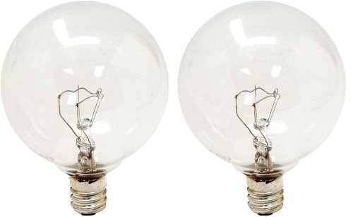 GE Lighting 17730 40 Watt Candelabra G165 Globe Bulbs Crystal Clear 2 Pack