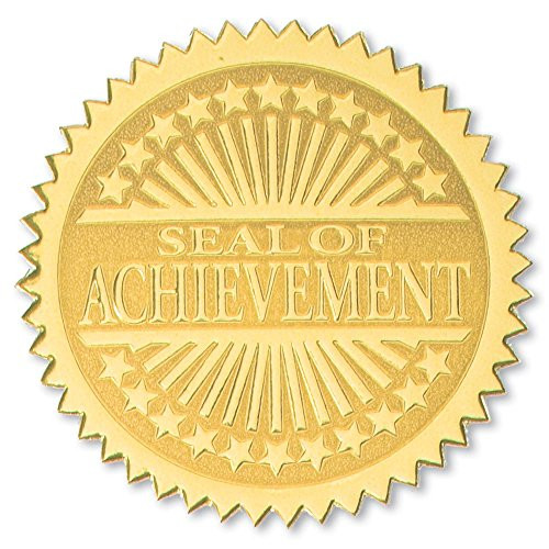 PaperDirect Seal of Achievement Embossed Gold Certificate Seals 102 Pack