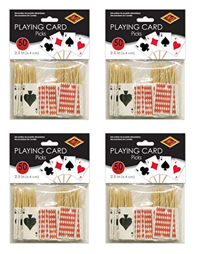 Beistle S60099AZ4 Playing Card Picks 200 Piece, 2.5" Multicolored