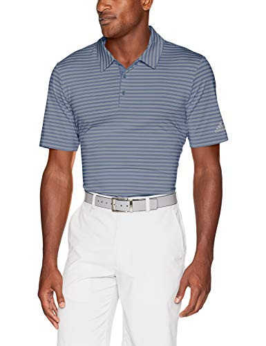 adidas Golf Men s Ultimate 2 Color Stripe Polo X Large Tech Ink F16 Grey Three F17