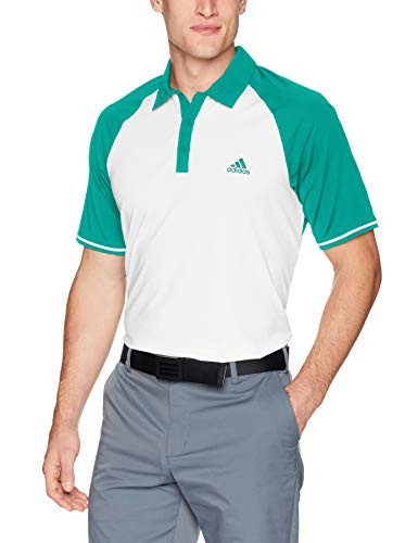 adidas Golf Men s Climacool Jacquard Raglan Polo XX Large White Hi Res Aqua