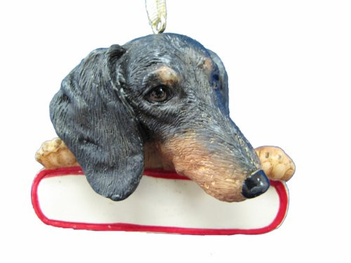 E S Pets Dachshund Ornament Black Santa s Pals with Personalized Name Plate A Great Gift for Dachshund Lovers