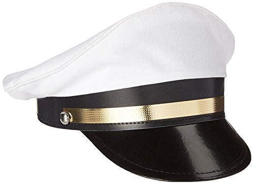 Jacobson Hat Company Men s Military Officer Cap White Adult Adjustable