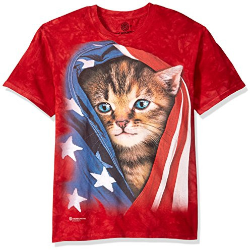The Mountain Patriotic Kitten Adult T Shirt Red Large