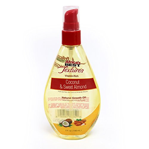 Africa s Best Textures Coconut and Sweet Almond Growth Oil Vitamin Rich Protective Hair Therapy Smooths and Seals Rough Raised Cuticles 5 Fluid Ounce