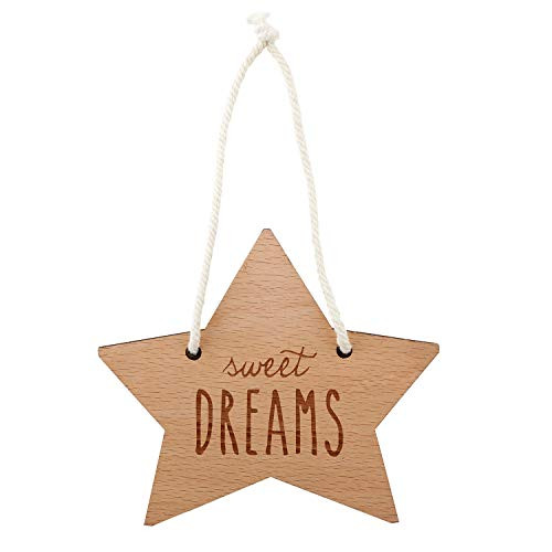Stephan Baby Hanging Beechwood Nursery Sign, Star-Shaped Sweet Dreams