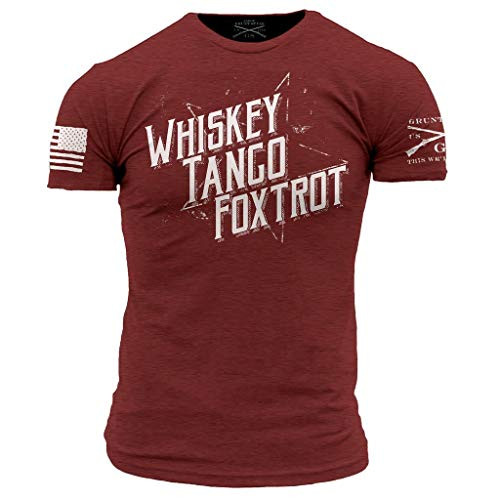 Grunt Style Whiskey Tango Foxtrot II Men s T Shirt Color Cardinal Red Size Medium