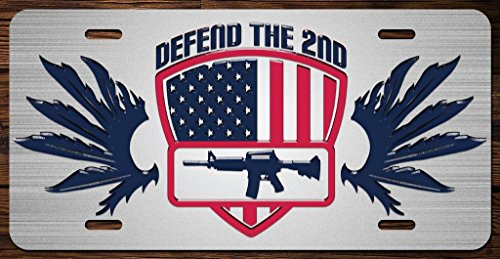 Defend The 2nd Ammendment Vanity Front License Plate Tag Printed Full Color KCFP075