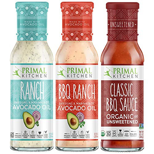 Primal Kitchen Master Ranch Dressing   BBQ Sauce 3 Pack   Avocado Oil Classic Ranch Dressing Avocado Oil BBQ Ranch Dressing and Classic BBQ Sauce