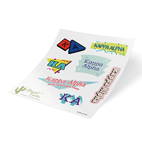 Kappa Alpha Order 90's Themed Sticker Sheet Decal Laptop Water Bottle Car KA (Full Sheet - 90's)