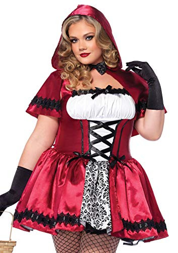 Leg Avenue Women s 2 Piece Gothic Riding Hood Plus Size Red White 1X   2X