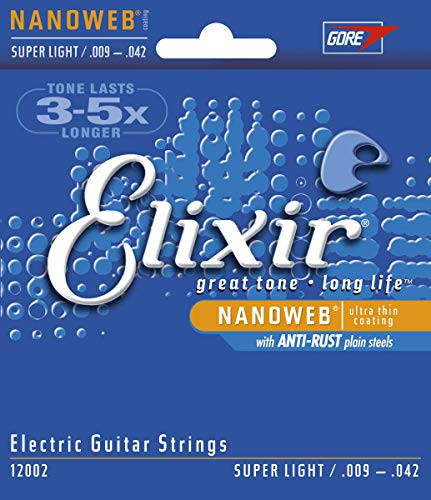 Elixir Strings Electric Guitar Strings w NANOWEB Coating Super Light  009 042