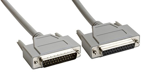 Amphenol CS DSPMDB25MF 0025 25 Pin DB25 Premium D Sub Cable Shielded Male Female 25  Gray