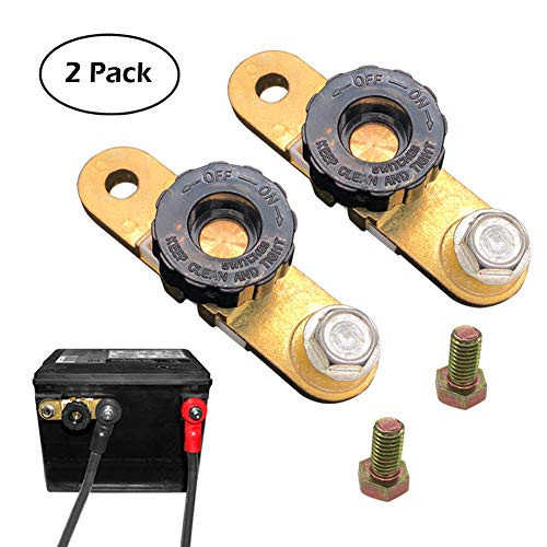 Ampper Side Post Battery Disconnect Switch Battery Master Switch Isolator for Power Disconnect Cut Off  with Long Bolt 2 Pack