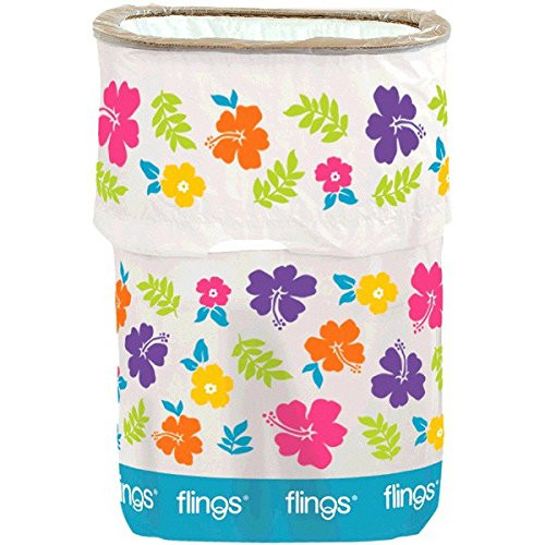 amscan Hibiscus Party Flings Bin 22  x 15  x 10  13 Gallons