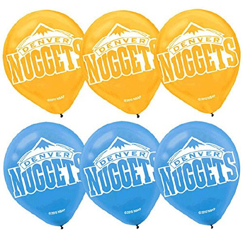 amscan Denver Nuggets NBA Collection Printed Latex Balloons Party Decoration 72 Ct