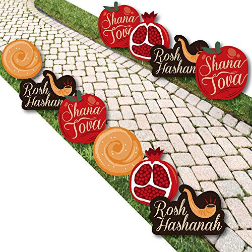 Rosh Hashanah   Apple Pomegranate Challah   Shofar Lawn Decorations   Outdoor Jewish New Year Yard Decorations   10 Piece