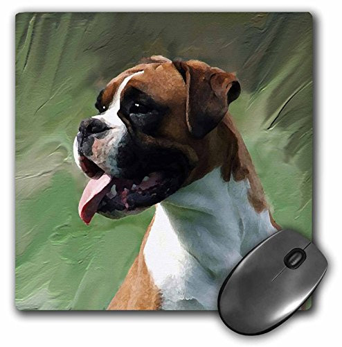 3dRose LLC 8 x 8 x 0.25 Inches Mouse Pad, Boxer Portrait (mp_4122_1)