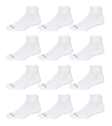 AND1 Men s Athletic Arch Compression Cushion Comfort Quarter Cut Socks  12 Pack  Size Shoe Size  6 125 White