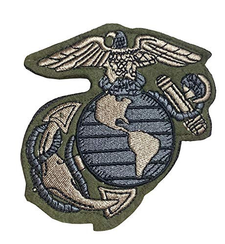 US Military Troops US Marine Corps USMC Globe Eagle Anchor Morale Emblem Badge Hook   Loop Embroidered Patch for Backpack Jacket Vest Military Uniform  Green 4