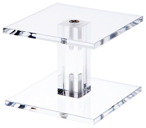 Plymor Brand Clear Acrylic Square Barbell Pedestal Riser 4.375" H x 3" W x 3" D (3/16" thick)