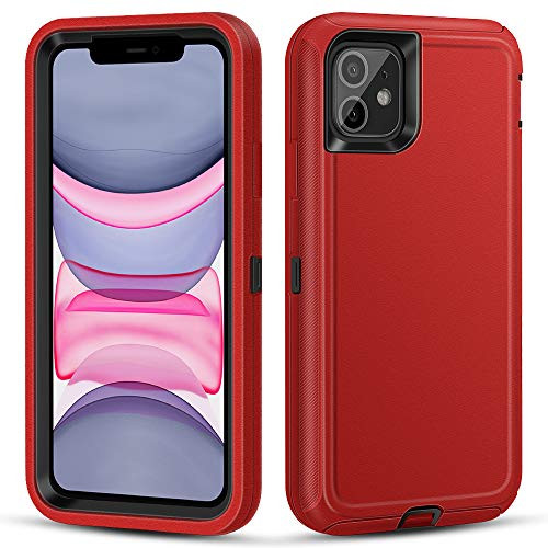 APETOO iPhone 11 Case iPhone 11 Armor Case Heavy Duty Military Grade Drop Tested Full Body Shockproof Protective Rugged Cover Rigid Phone Case for Apple iPhone 11 61 inch 2019   Red