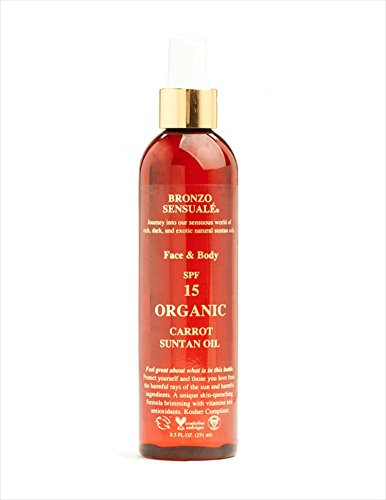 Bronzo Sensuale SPF 15 Sunscreen Deep Golden Tanning Organic Carrot Oil 85 Ounces