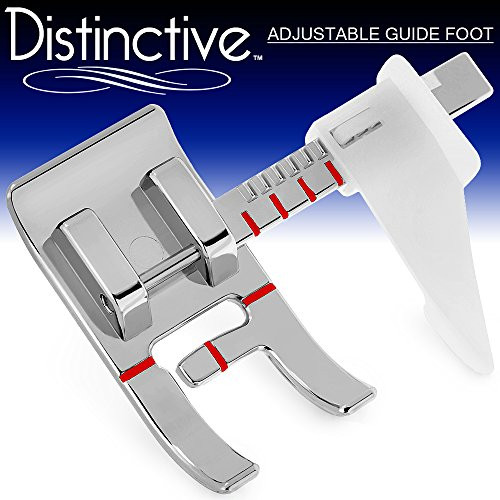 Distinctive Adjustable Guide Sewing Machine Presser Foot   Fits All Low Shank Snap On Singer Brother Babylock Euro Pro Janome Kenmore White Juki New Home Simplicity Elna More