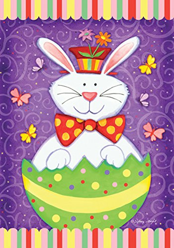 Toland Home Garden Bunny Surprise 12.5 x 18 Inch Decorative Colorful Easter Rabbit Spring Egg Garden Flag