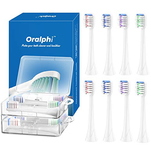Oralphi Replacement Toothbrush Heads for Philips Sonicare 8 Pack Brush Heads Compatible with Sonicare Snap on Electric Toothbrush Handles