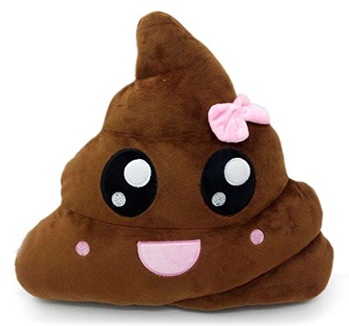 WEP Poop Emoji Pillow Emoticon Stuffed Plush Toy Doll Smiley Cat Heart Eyes Alien Devil Kiss Face  PINKPOOP