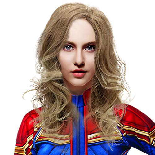 Long Blonde Curly Cosplay Wig Women Synthetic Wavy Anime Role Play Hair Wigs for Party Costume Halloween