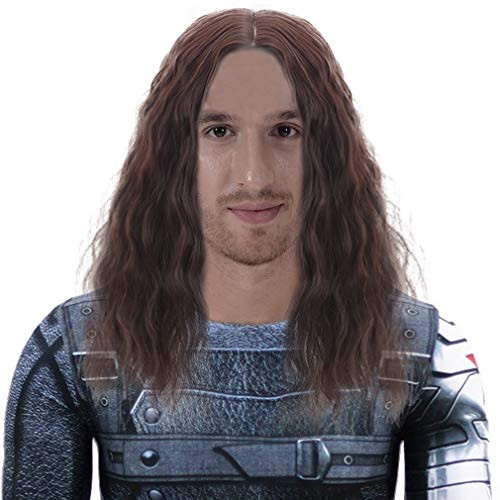 Long Brown Cosplay Wig Men Synthetic Wavy Anime Role Play Wigs for Party Costume Halloween Long Brown Cosplay Wig Men Synthetic Wavy Anime Role Play Wigs for Party Costume Halloween