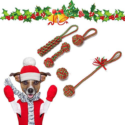 5PCS Christmas Dog Rope Toy Indestructible Dog Toys for Aggressive Chewers Outdoor Tug Tough Dog Toys for Puppies Small Medium Large Dogs Durable Puppy Chew Toys for Boredom Teething Tug bundle 5PCS Christmas Dog Rope Toy Indestructible Dog Toys for Aggressive Chewers Outdoor Tug Tough Dog Toys for Puppies Small Medium Large Dogs Durable Puppy Chew Toys for Boredom Teething Tug bundle