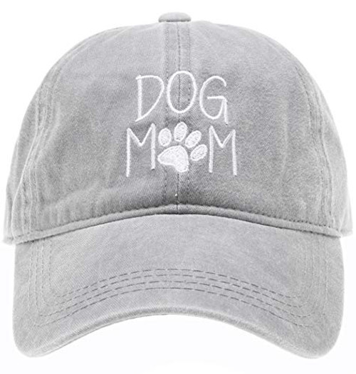 MIRMARU Baseball Dad Hat Vintage Washed Cotton Low Profile Embroidered Adjustable Baseball Caps  Dog Mom Grey