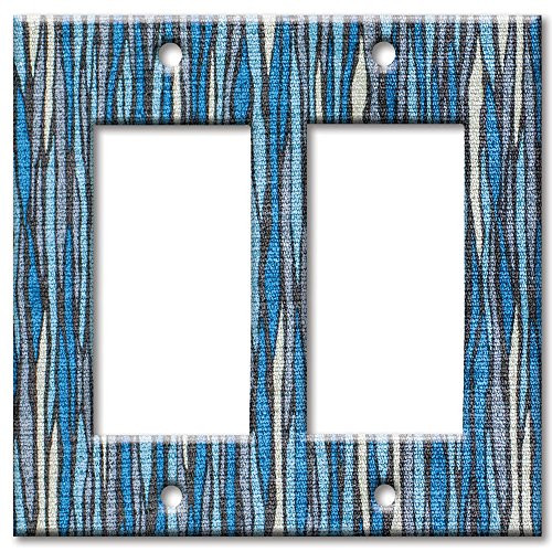 Art Plates brand   Double Gang Rocker Switch Wall Plate   Blue River