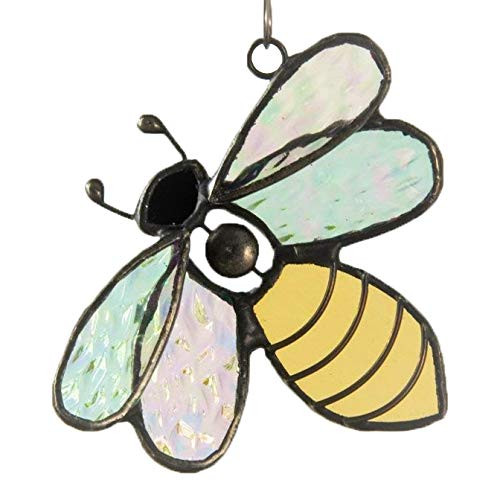 Bee Ornament Sun Catcher Stained Glass Bumble Bee Window Hanging Decor Gift for Gardener ORN 175 Bee Ornament Sun Catcher Stained Glass Bumble Bee Window Hanging Decor Gift for Gardener ORN 175