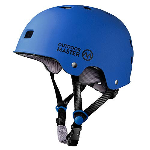 OutdoorMaster Skateboard Cycling Helmet   ASTM   CPSC Certified Two Removable Liners Ventilation Multi sport Scooter Roller Skate Inline Skating Rollerblading for Kids Youth   Adults   S   Deep Blue