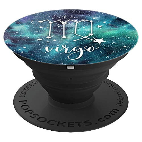 Virgo   Aqua Astrological Horoscope Zodiac Star Sign PopSockets Grip and Stand for Phones and Tablets