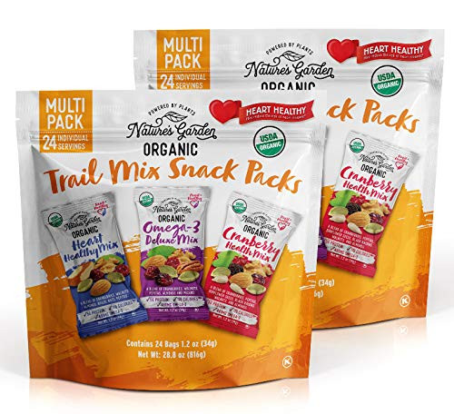 Nature s Garden Organic Trail Mix Snack Packs Multi Pack 288 oz   24 Individual Servings  Pack of 2