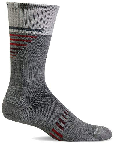 Sockwell Men s Ascend II Crew Moderate Compression Sock Grey   M L