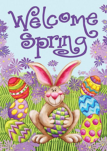 Toland Home Garden 111174 Welcome Spring 125 x 18 Inch Decorative  125  x 18   Double Sided Garden Flag