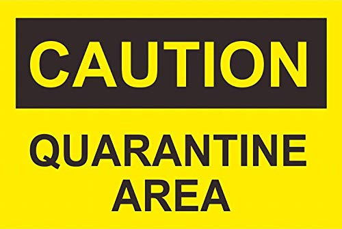 Joycenie Tin Sign New Aluminum Metal Sign Safety Caution Quarantine Area Sign 8x12 Inch